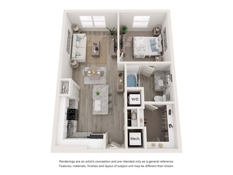 a 1 bedroom floor plan  villa vineyards apartments